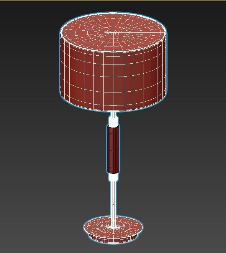 PIAZZA table lamp with gold base and shade 3D model_2