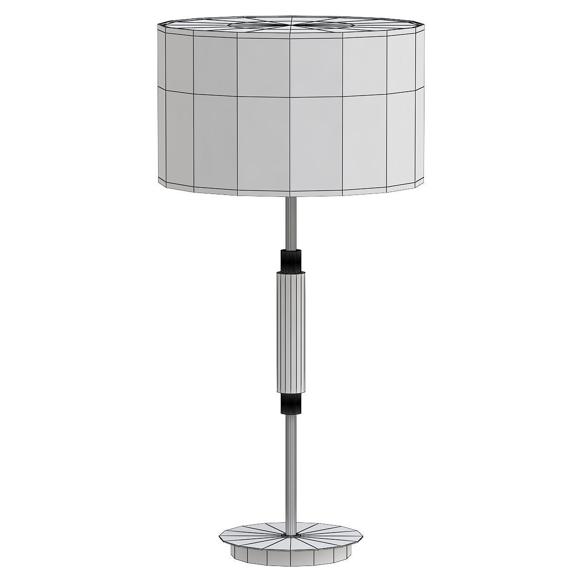 PIAZZA table lamp with gold base and shade 3D model_1