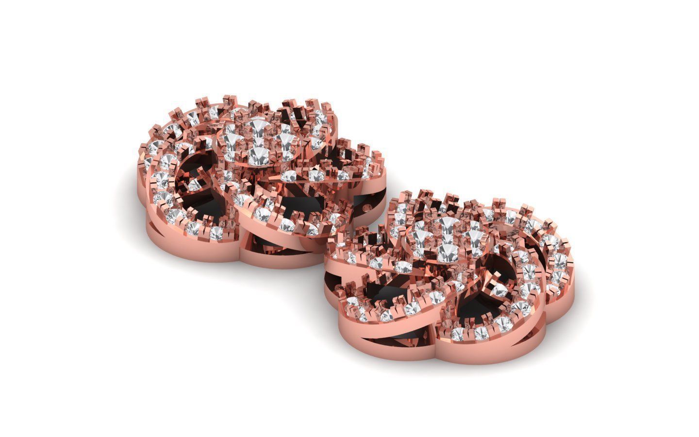 Solitaire Women Stud Diamond Earring 3D print model_1