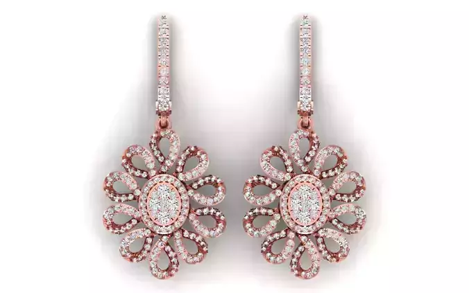 Solitaire Women Diamond Drop  Earring