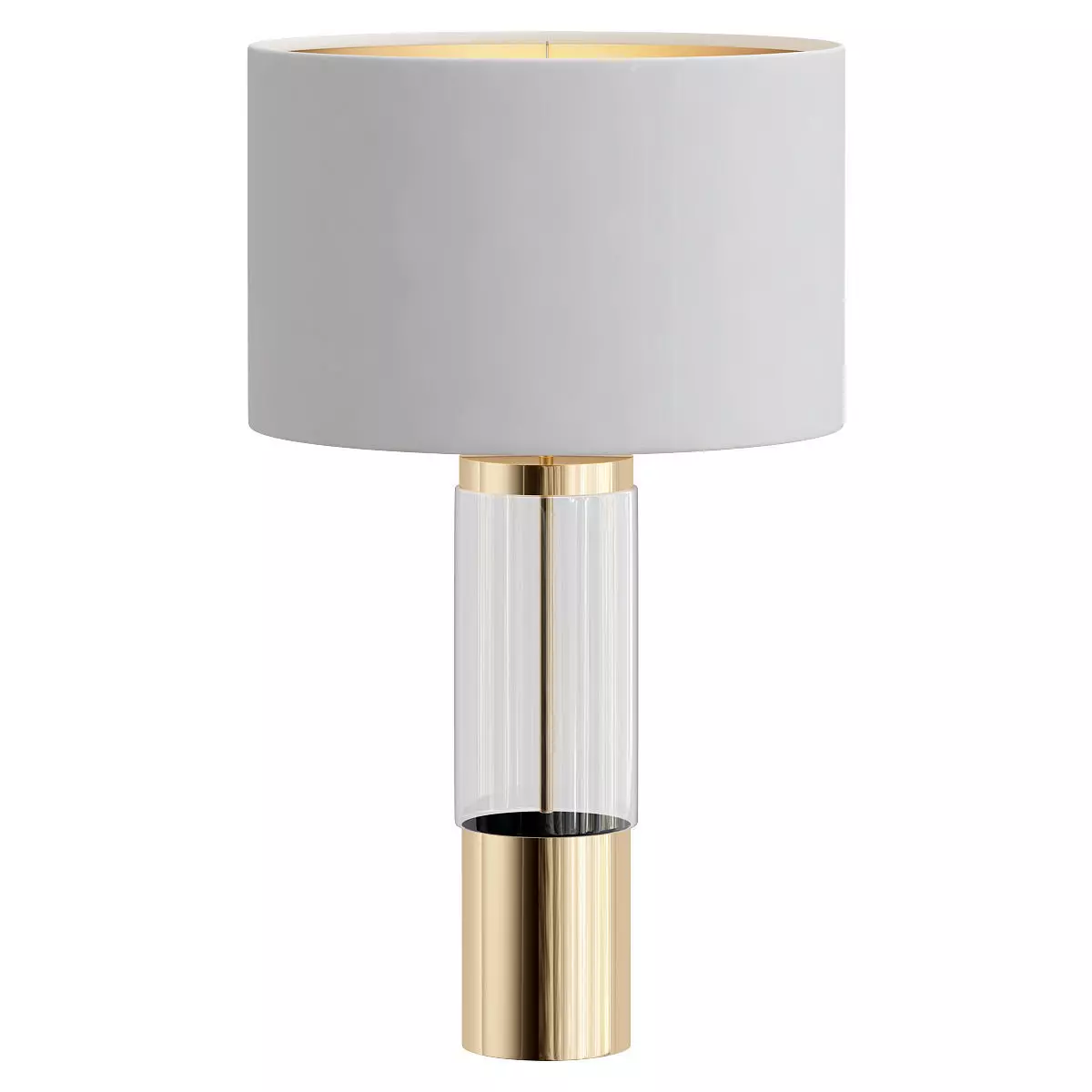 STOCKHOLM table lamp with gold base and shade 3D model_0