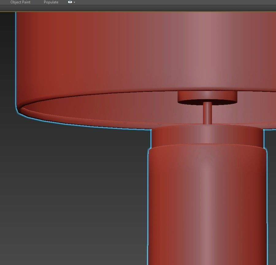 STOCKHOLM table lamp with gold base and shade 3D model_4