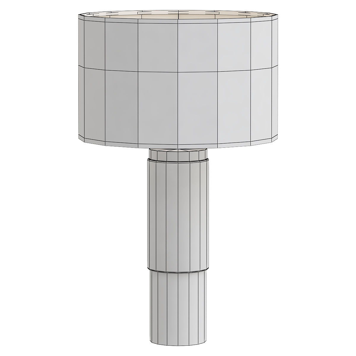 STOCKHOLM table lamp with gold base and shade 3D model_1