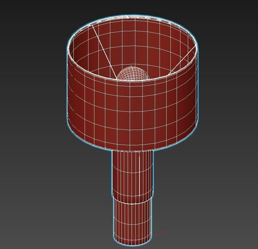 STOCKHOLM table lamp with gold base and shade 3D model_2