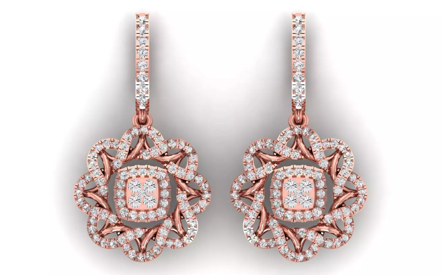 Solitaire Women Diamond Drop  Earring 3D print model_0