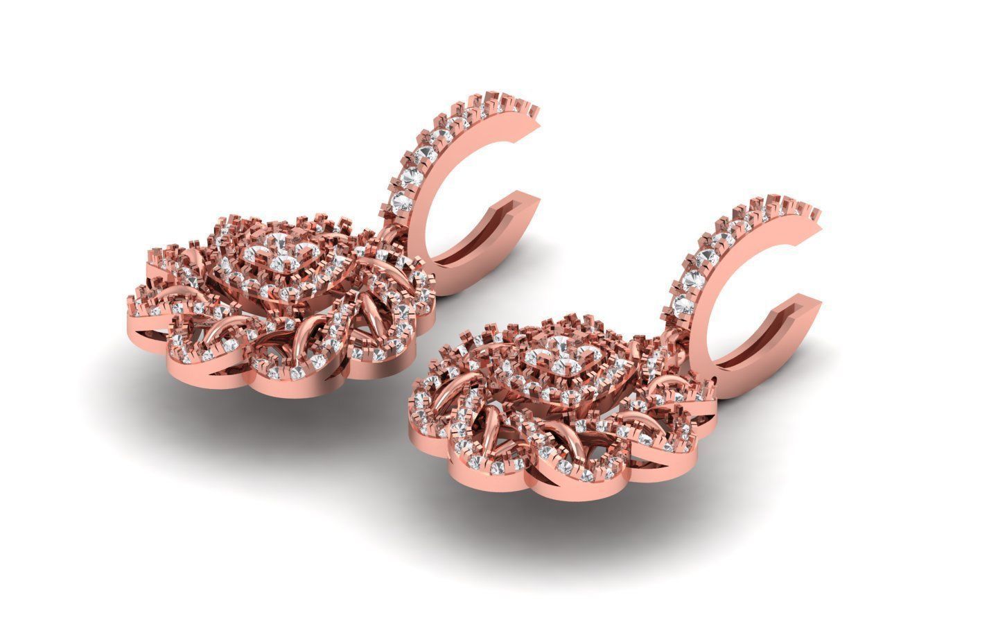 Solitaire Women Diamond Drop  Earring 3D print model_1