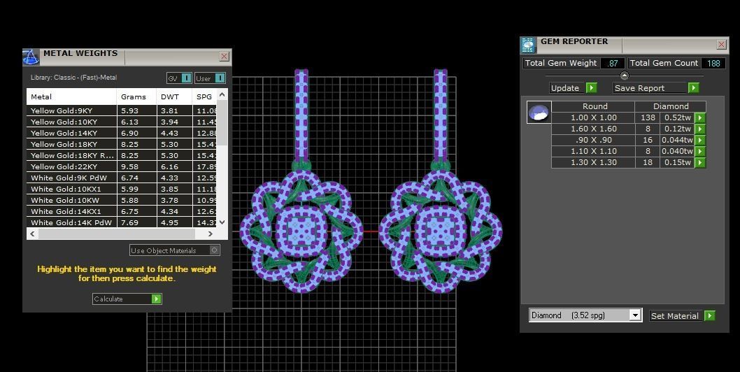 Solitaire Women Diamond Drop  Earring 3D print model_3