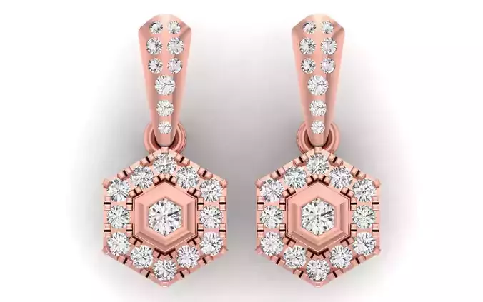 Solitaire Women Drop  Diamond Earring