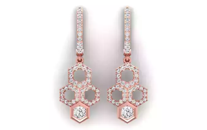 Solitaire Women Drop  Diamond Earring