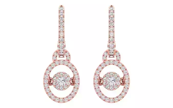 Solitaire Women Drop  Diamond Earring