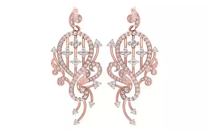 Solitaire Women Drop  Diamond Earring 3D print model Solitaire Women Drop  Diamond Earring 3D print model