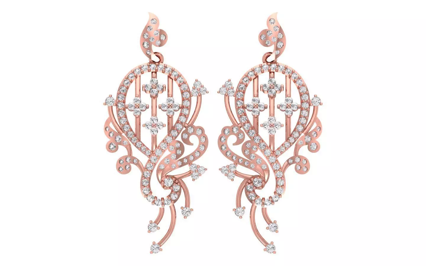 Solitaire Women Drop  Diamond Earring 3D print model_0