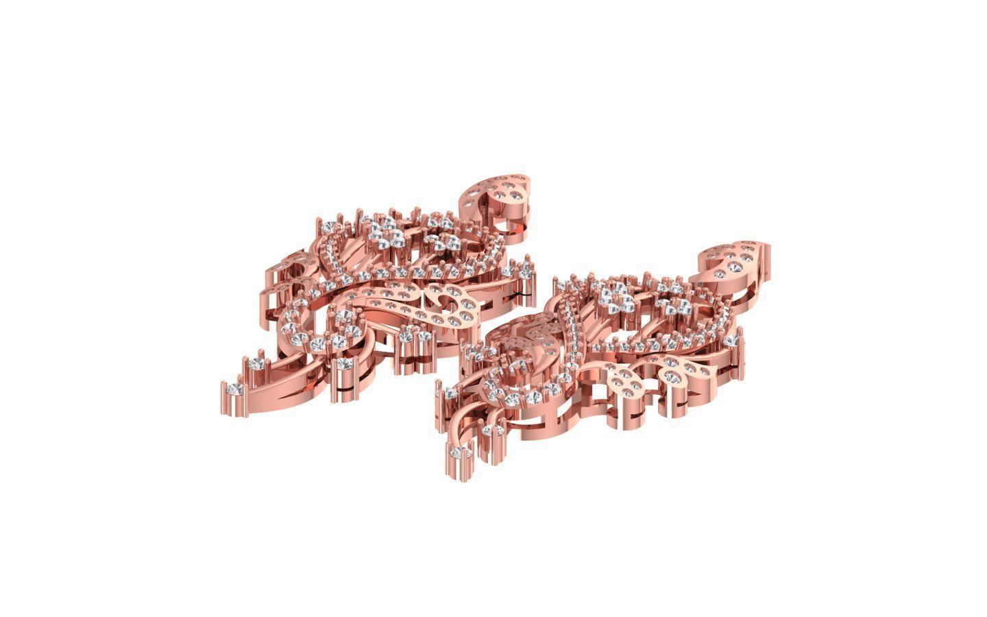 Solitaire Women Drop  Diamond Earring 3D print model_2