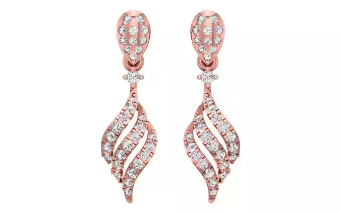 Solitaire Women Drop  Diamond Earring