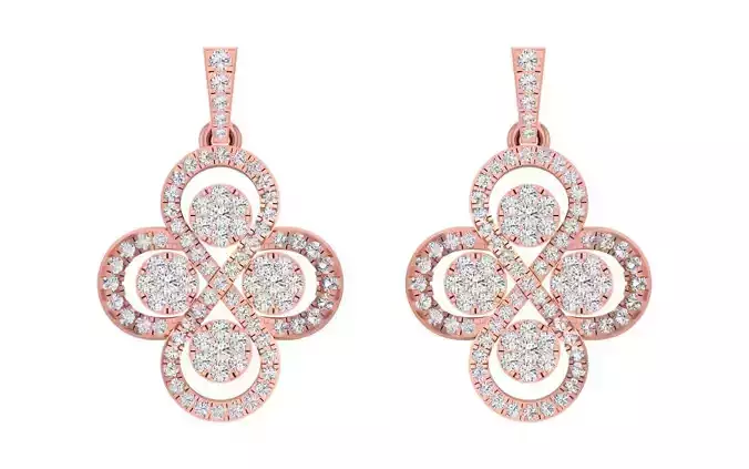 Solitaire Women Drop  Diamond Earring 3D print model Solitaire Women Drop  Diamond Earring 3D print model