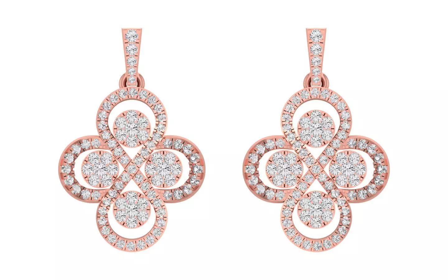 Solitaire Women Drop  Diamond Earring 3D print model_0