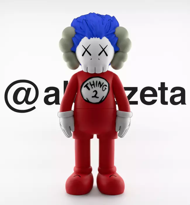 Kaws Thing 1 Thing 2 Textured Low-poly 3D model_19