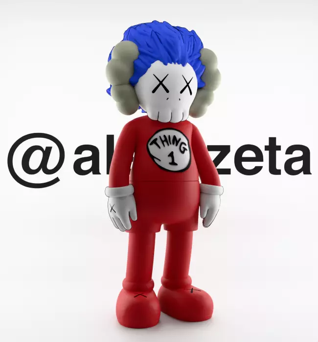 Kaws Thing 1 Thing 2 Textured Low-poly 3D model_18