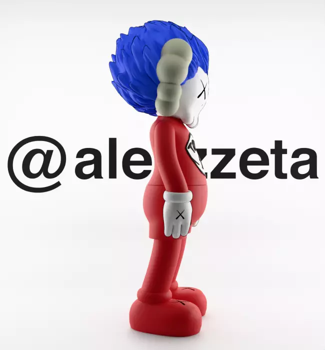 Kaws Thing 1 Thing 2 Textured Low-poly 3D model_15