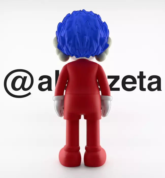 Kaws Thing 1 Thing 2 Textured Low-poly 3D model_10