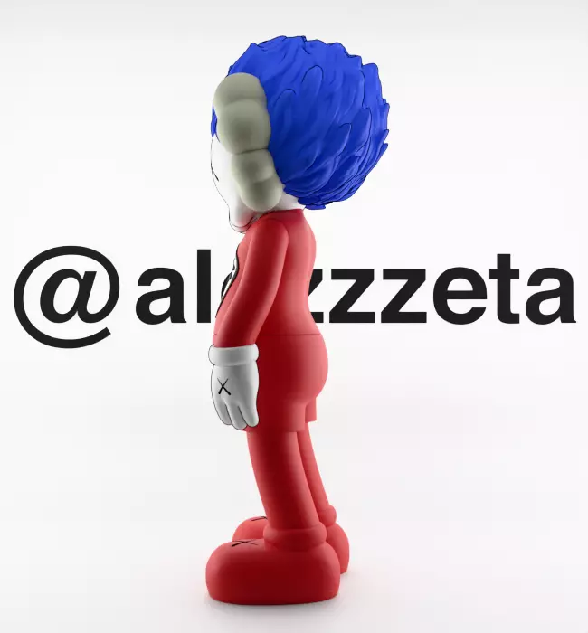 Kaws Thing 1 Thing 2 Textured Low-poly 3D model_6