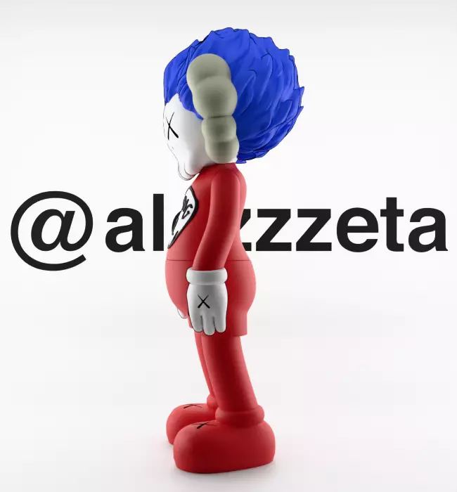 Kaws Thing 1 Thing 2 Textured Low-poly 3D model_23