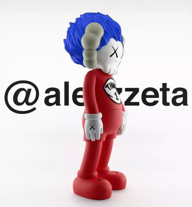 Kaws Thing 1 Thing 2 Textured Low-poly 3D model_16