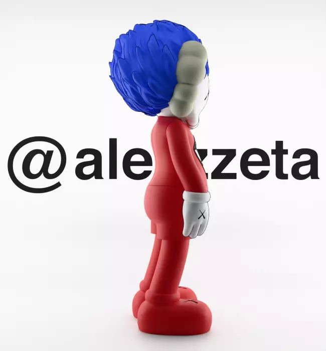 Kaws Thing 1 Thing 2 Textured Low-poly 3D model_14