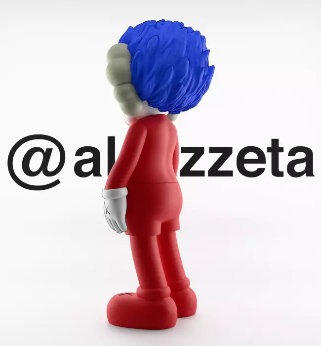Kaws Thing 1 Thing 2 Textured Low-poly 3D model_7