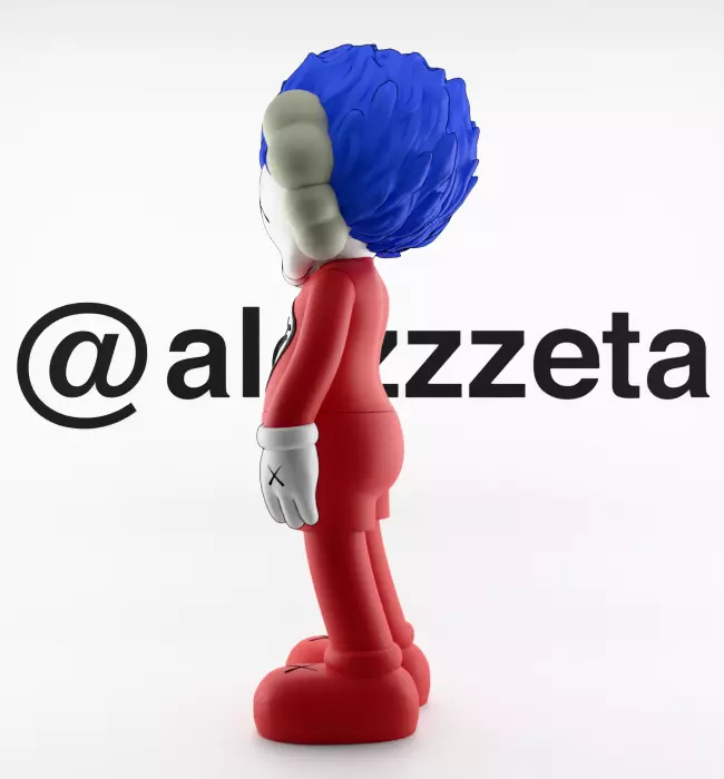Kaws Thing 1 Thing 2 Textured Low-poly 3D model_24