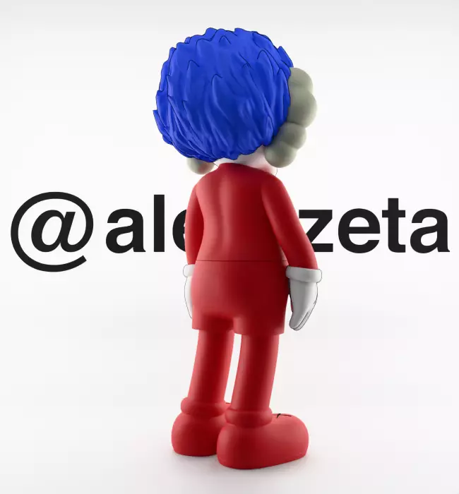 Kaws Thing 1 Thing 2 Textured Low-poly 3D model_30