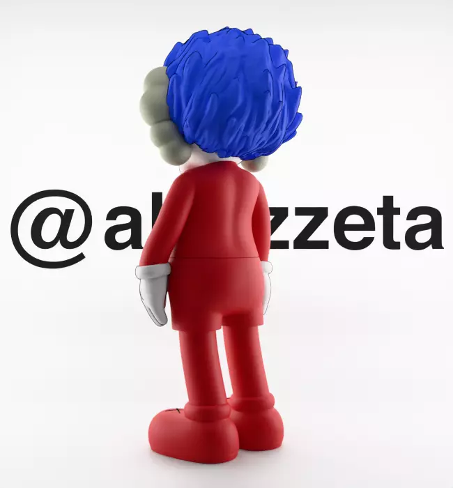 Kaws Thing 1 Thing 2 Textured Low-poly 3D model_26