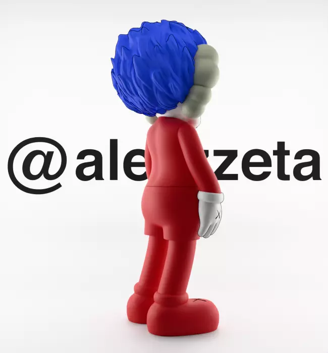 Kaws Thing 1 Thing 2 Textured Low-poly 3D model_31