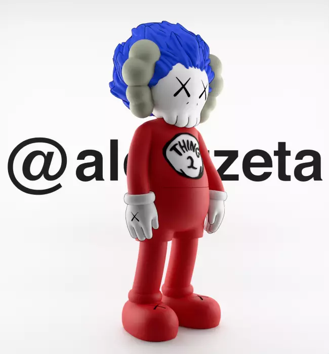 Kaws Thing 1 Thing 2 Textured Low-poly 3D model_35