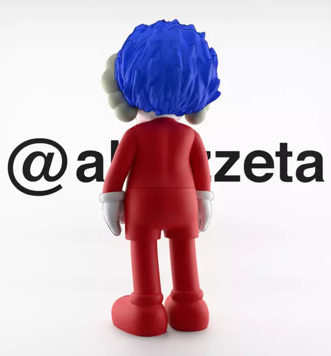 Kaws Thing 1 Thing 2 Textured Low-poly 3D model_27