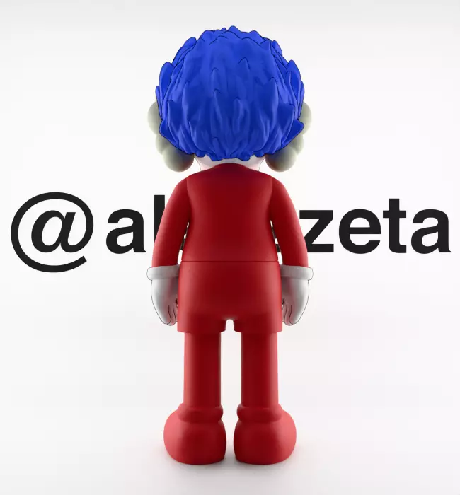 Kaws Thing 1 Thing 2 Textured Low-poly 3D model_28