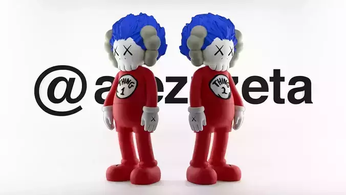Kaws Thing 1 Thing 2 Textured Low-poly 3D model