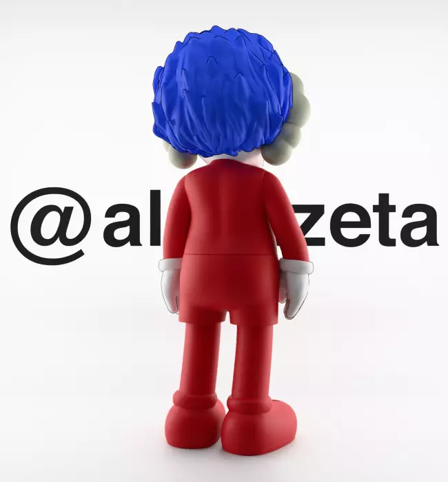 Kaws Thing 1 Thing 2 Textured Low-poly 3D model_11