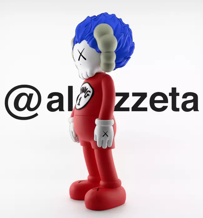 Kaws Thing 1 Thing 2 Textured Low-poly 3D model_4