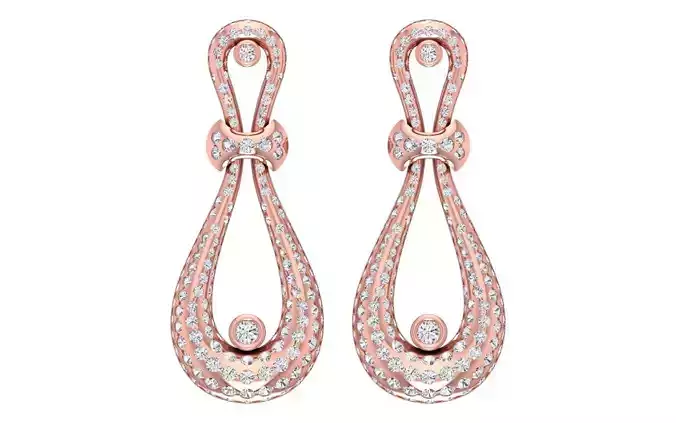 Solitaire Women Diamond Drop  Earring 3D print model