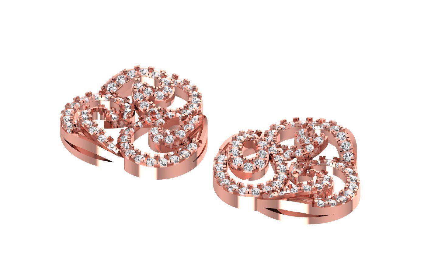 Solitaire Women  Stud Diamond Earring 3D print model_2