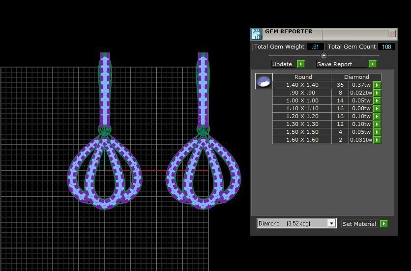 Solitaire Women Diamond Drop  Earring 3D print model_3