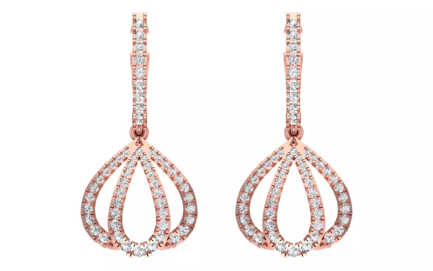 Solitaire Women Diamond Drop  Earring 3D print model_0