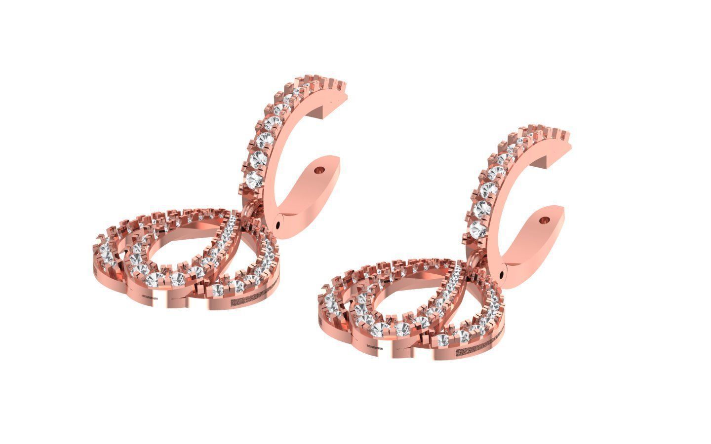 Solitaire Women Diamond Drop  Earring 3D print model_1