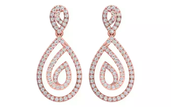 Solitaire Women Diamond Drop  Earring