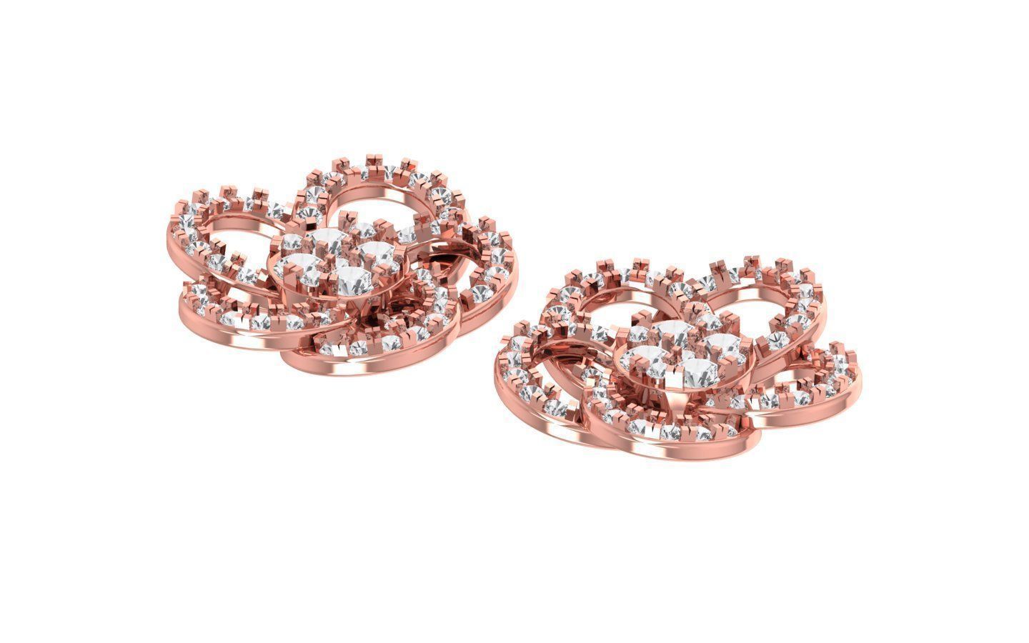 Solitaire Women Stud Diamond Earring 3D print model_1