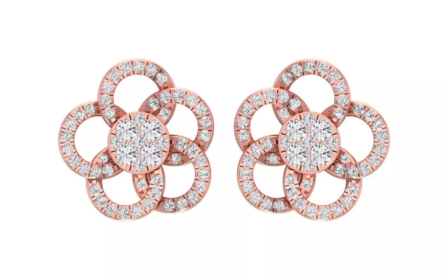 Solitaire Women Stud Diamond Earring 3D print model_0