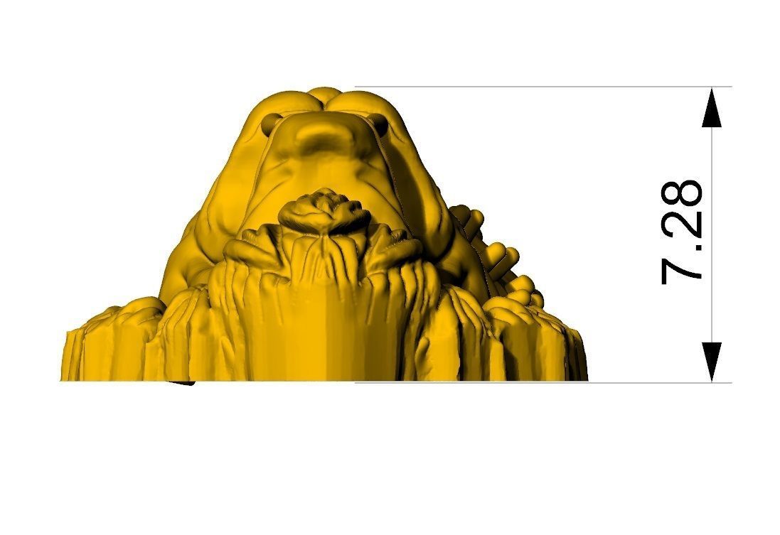 lion pendent with diamonds 3D print model_1