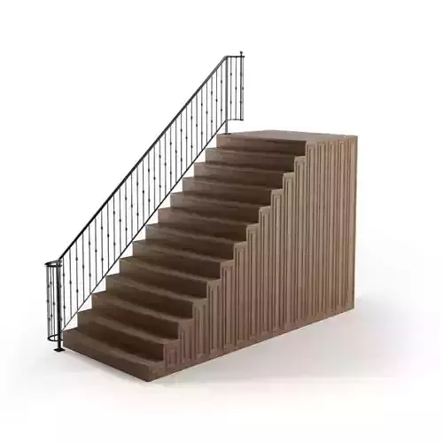 Metal Railing With Brown Stairs