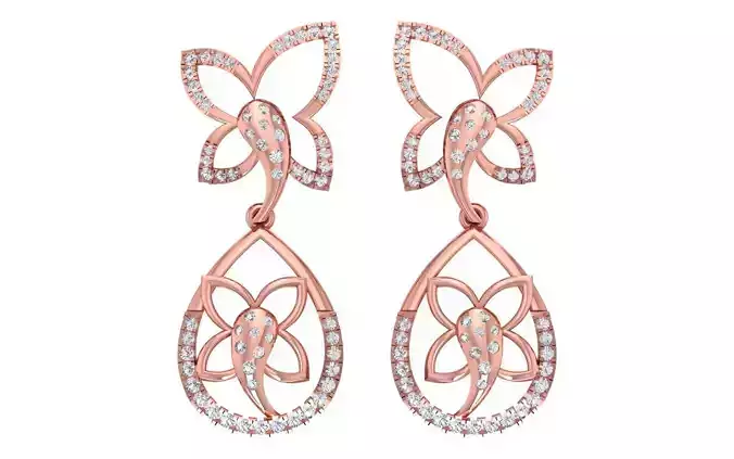 Solitaire Women Diamond Drop  Earring